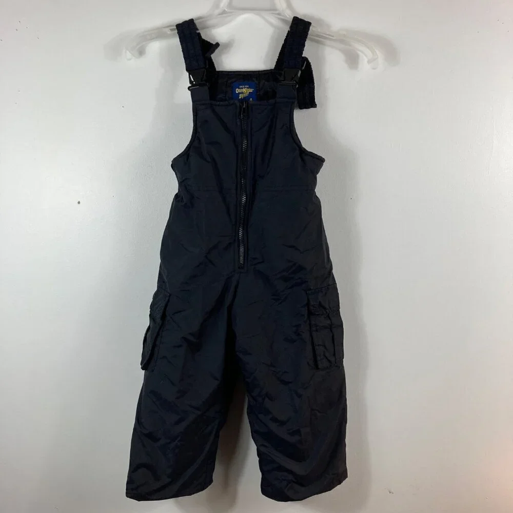 Kids Osh Kosh Bgosh Snow Bib Insulated Adjustable Overalls‎ Pants Black 4